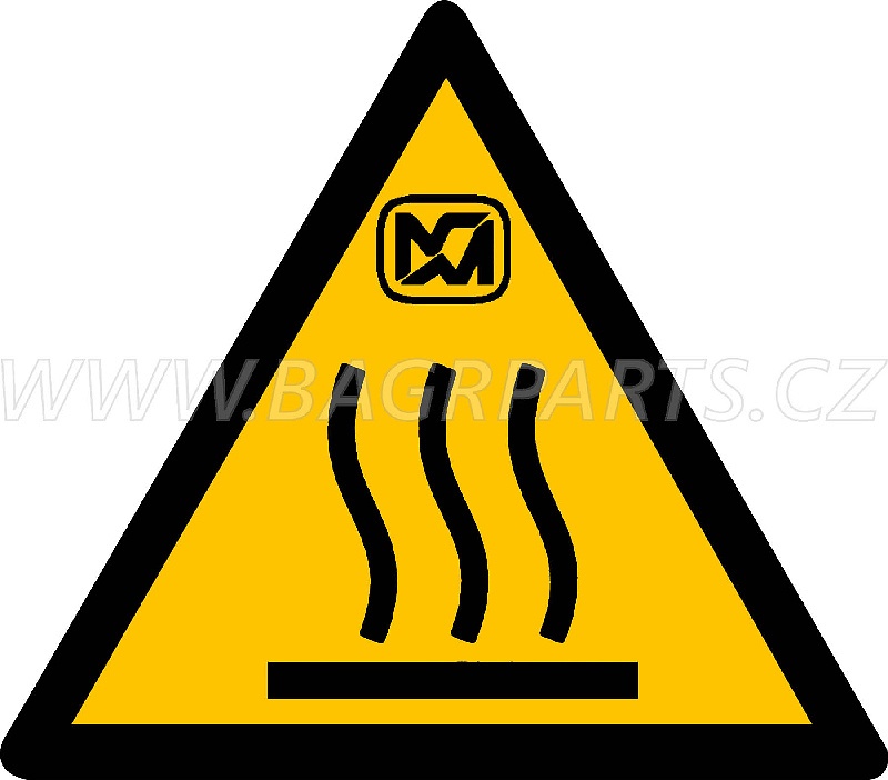 Nálepka - pozor horký vzduch, nebezpečí popálení