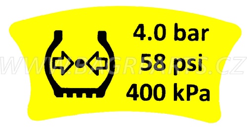 Nálepka - tlak v pneu 400 kPa